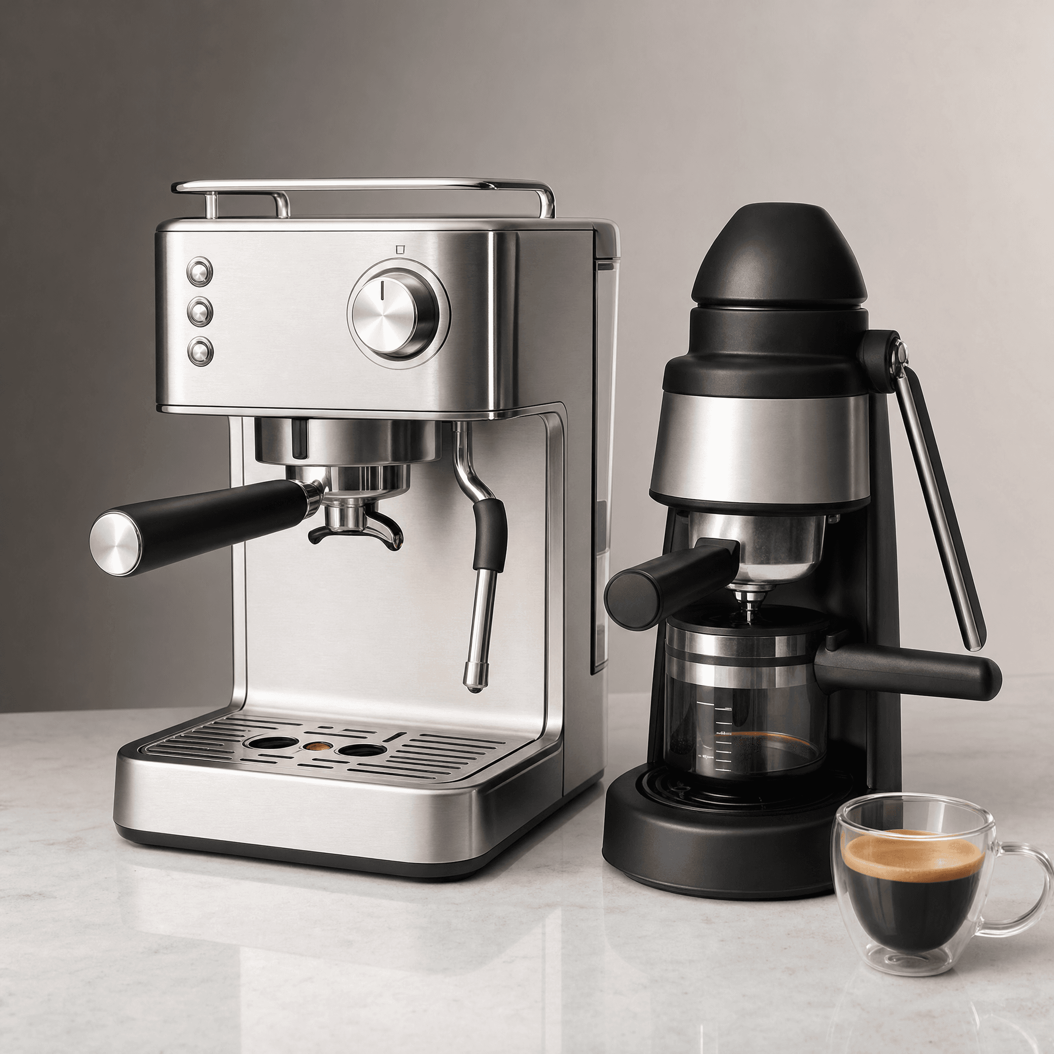 Breville Bambino and De'Longhi Stilosa espresso machines