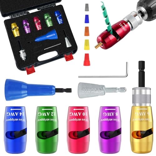 Wire Twister Tool for Drill for 6-8-10-12-14 Gauge Electric Wire Stripper, Wiring Pro Wire Stripper, Electrician Drill Wire Stripper and Twister, Electrical Wire Twister Tool for Drill Set